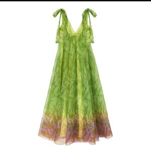 Staud DANDELION DRESS LIME/MAGENTA Sz 10